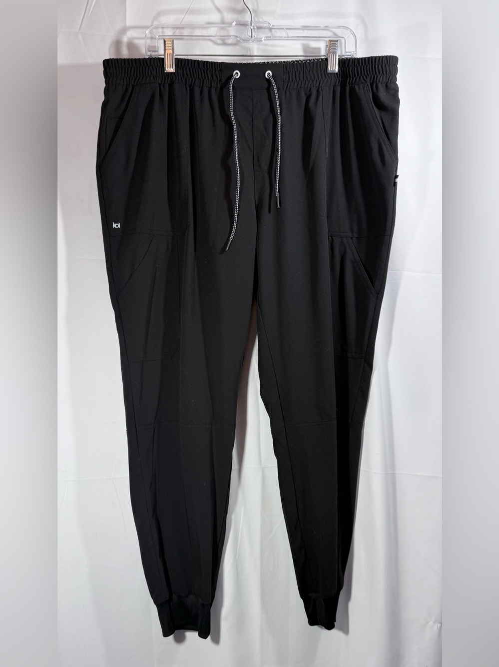 Koi Black Elastic Waist Drawstring Jogger Scrub Pants Size XL